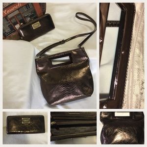 Michael Kors Bronze bag/wallet set! EUC